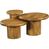 Starfurn Salontafel Maya | 70 cm | set van 3 (Naturel, 70x70x45 diameter: 70cm)
