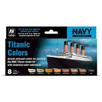Vallejo Hobbyverf Schepen - 71646 Titanic Ship Colors - Acryl Set Verf set - 8x 17 ml