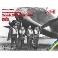 ICM Modelbouwpakket Militaire voertuigen - 48090 RAF bomber and Torpedo Pilots - 1939-1945 Plastic - 1:48 - Modelbouw