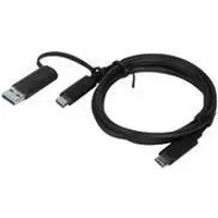 Lenovo USB-C-kabel - - FRU03X7470 - Zwart - Gegevensoverdracht - Inclusief dongle