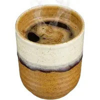 Mica Decorations Beker Ethan Wit / Bruin D 7,5 H 9 Cm