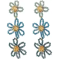 Yehwang Flower party statement oorbellen - oranje/paars
