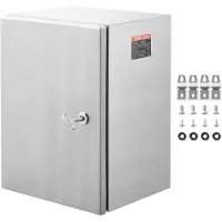 Vevor elektrische kast 40x30x15 cm 304 roestvrij stalen elektrische behuizing wandgemonteerde behuizing voor elektrische en elektronische apparatuur buitenshuis met IP66 waterdicht slot