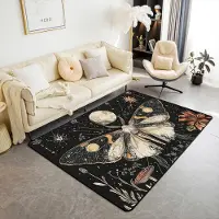 Unyqoos Decoratief vloerkleed met botanische bloemenprint en antislip onderlaag