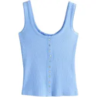 Next - Dames - Ajourgebreid hemdje - Blauw
