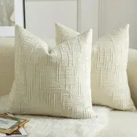 Unyqoos Set van twee luxe chenille kussenhoezen met elegant design voor huisdecoratie