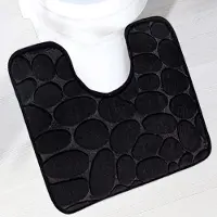 Unyqoos Zwarte absorberende en zachte toiletmat met antislip voor badkamercomfort