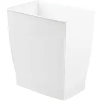 Unyqoos Stijlvolle en Functionele Rechthoekige Afvalemmer voor Keuken of Badkamer, Wit Kunststof, 28,4 x 18,9 x 30,3 cm