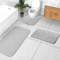 Unyqoos Luxe 3-delige badmatset van zachte microvezel met antislip en wasbare eigenschappen 80x50