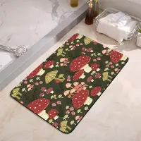 Unyqoos Absorberende en Sneldrogende Antislip Badkamermat met Grappige Rode Paddenstoelen Motief, 42 x 60 cm