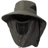 Unyqoos Brede Zomerhoed voor UV-bescherming met Afneembaar Gezichtsmasker en Kinriem voor Outdooractiviteiten