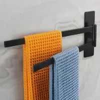 Unyqoos Draaibare handdoekhouder met twee armen en zelfklevende wandmontage