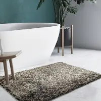 Unyqoos Zachte en absorberende badmat met antislip in zwart en bruin 70x120 cm