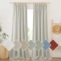 Unyqoos Luxe Linnenlook Gordijnen met Plooiband voor Stijlvolle Woonkamers en Slaapkamers, Set van 2