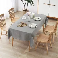 Unyqoos Tafelkleed met waterafstotende coating en linnen uitstraling voor veelzijdig gebruik, donkergrijs, 110x140 cm