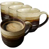 Mica Decorations Koffiemok / theemok Ethan - 8x - zwart - 7 x 8 cm - mokken - keramiek