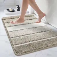 Unyqoos Zachte antislip badmat voor badkamer en douche, beige, wasbaar 60x90 cm
