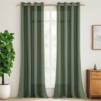 Unyqoos Stijlvolle Halftransparante Gordijnen met Linnenlook voor Woon- en Slaapkamer in Grijs-Roze, Set van 2, 140x260 cm