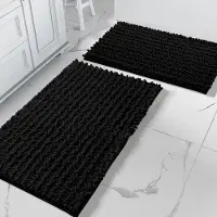 Unyqoos Tweedelige Chenille Badmat Set voor Ultiem Comfort en Veiligheid