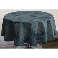 Unyqoos Ronde blauwe tafelkleed waterafstotend en onderhoudsvriendelijk 160 cm