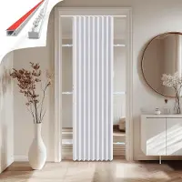Unyqoos Ondoorzichtig vouwdeurgordijn met magneetsluiting en kleefmontage zonder boren