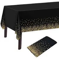 Unyqoos Elegant zwart met goud tafelkleed voor feestelijke gelegenheden en picknicks