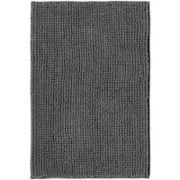 Unyqoos Donkergrijze Chenille Badmat met Antislip voor Badkamer en Douche, Wasbaar, 50 x 80 cm