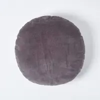 Unyqoos Rond fluwelen kussen 40 cm donkergrijs voor comfortabel zitten en stijl