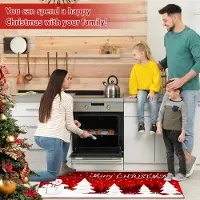 Unyqoos Set van twee kerstthema keukenmatten met antislip en absorberende eigenschappen