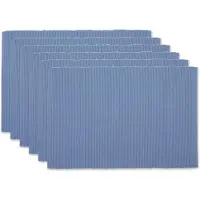 Unyqoos Set van zes katoenen geribbelde placemats voor dagelijks stijlvol tafelgebruik, 6 stuks
