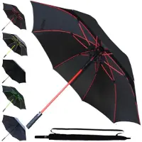 Unyqoos Windbestendige grote golfparaplu met automatisch openingssysteem en glasvezelribben