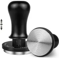 Unyqoos Ergonomische koffietamper met drukregeling en roestvrijstalen basis