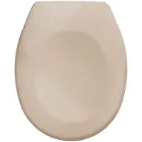 Unyqoos Beige toiletbril met antibacterieel duroplast en roestvrijstalen bevestiging