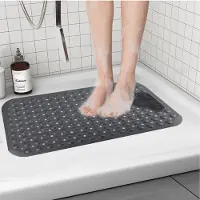 Unyqoos Grijze antislip douchemat met massagefunctie en afvoergaten 40x70 cm