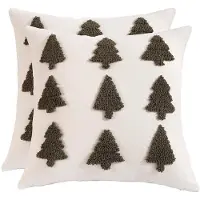 Unyqoos Set van 2 decoratieve kussenhoezen met kerstboomontwerp voor binnengebruik