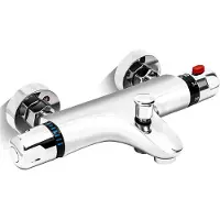 Unyqoos Chromen badkraan met thermostaat en veiligheidsknop voor optimaal comfort