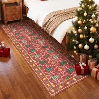 Unyqoos 3D Antislip Kersttapijt voor Keuken en Hal met Machinewasbare Functie