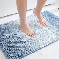 Unyqoos Badkamertapijt, antislip, hoogpolig, wasbaar, zacht, absorberend, voor badkamer, 40 x 60 cm, blauw