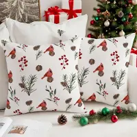 Unyqoos Set van 2 fluwelen winterkussenslopen met dennenappelontwerp voor feestelijke sfeer