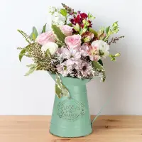 Unyqoos Charmante Rustieke Bloemenvaas van Gegalvaniseerd Metaal met Vintage Uitstraling voor Huis en Tuin