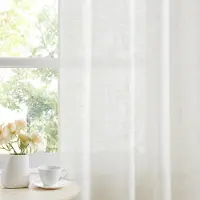 Unyqoos Linnenlook gordijnen met ruglussen voor sfeervolle lichtinval in huis 136 x 225 cm