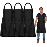 Unyqoos Set van drie unisex keukenschorten met zakken voor veelzijdig gebruik