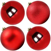 Unyqoos Weerbestendige en decoratieve XXL kerstballen voor buiten van 15 cm rood