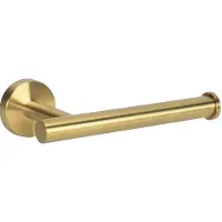 Unyqoos RVS 304 toiletrolhouder voor aan de muur, geborsteld goud – geschikt voor badkamer en keuken, voor rollen tot 12,7 cm, verticaal/horizontaal, inclusief bevestigingsmateriaal