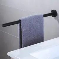 Unyqoos Stijlvolle zwarte handdoekhouder voor wandmontage, roestvrij staal, ideaal voor badkamer en keuken
