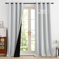Unyqoos Woonkamer- en Slaapkamergordijnen met Warmte-isolatie en Verduisterende Eigenschappen, Set van 2, Hoogte 245 x Breedte 140 cm