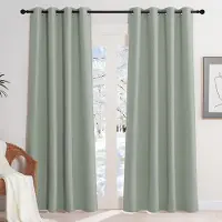 Unyqoos Saliegroene thermogordijnen set van twee voor optimale verduistering en isolatie 220 x 140 cm