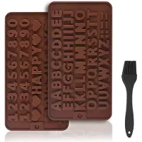 Unyqoos Set van siliconen chocoladevormen met bakkwast voor creatieve traktaties
