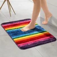 Unyqoos Zachte en Kleurige Regenboog Badmat voor Stijlvol en Veilig Badkamercomfort