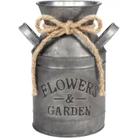 Unyqoos Charmante Vintage Metalen Bloemenvaas voor Stijlvolle Huis- en Tuindecoratie
